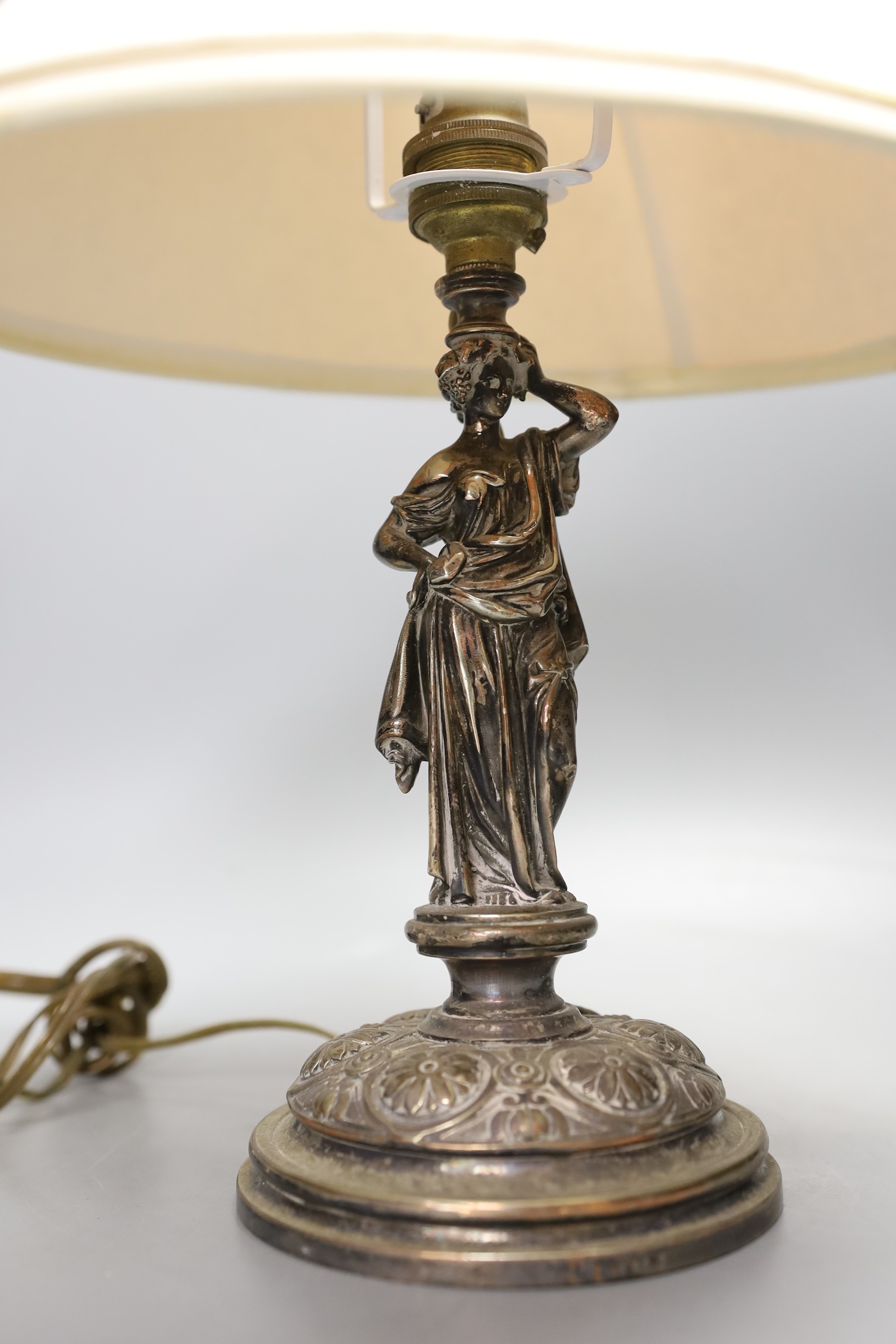 A Sheffield plated figural table lamp